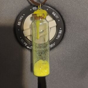 💸 Fairy Dust Yellow Glitter Bottle Pendant Necklace With Dragonfly Wing